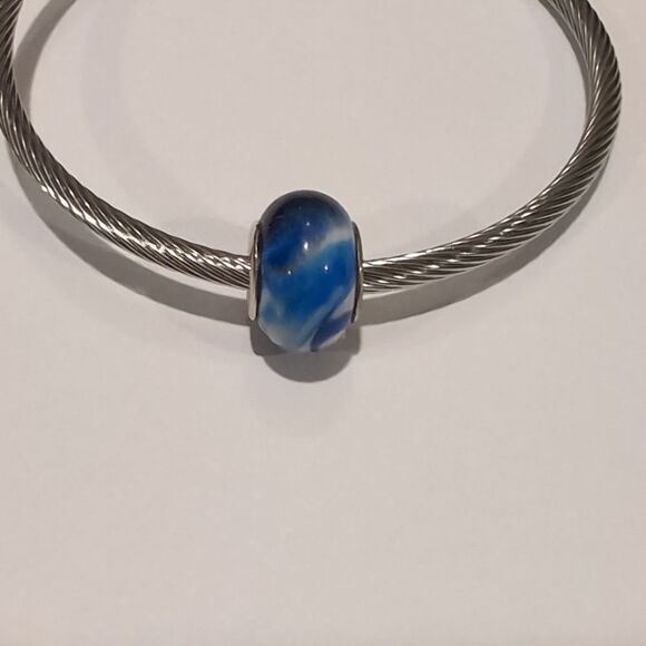 Pandora Silver Bracelet with Blue and White Charm - Picture 3 of 6
